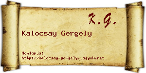 Kalocsay Gergely névjegykártya